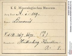 Etiketten zu Limonit (NHMW-MIN-Ai119)